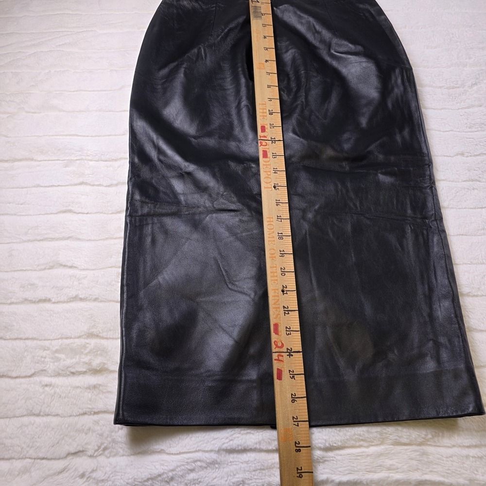 Ralph Lauren Purple Label Curran Nappa Leather Skirt Womens 2 Lambskin $1,890 - Picture 7 of 8
